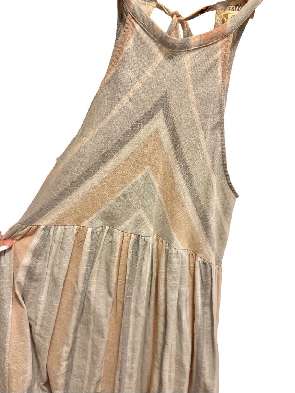 ✨ Listicle Boho Striped Halter Midi Dress with Pockets (Size Small) (E) - Picture 8 of 10